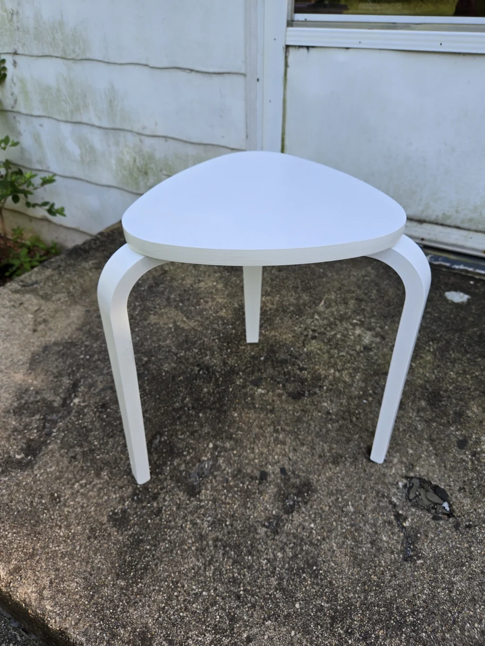 IKEA KYRRE White Three-Leg Accent Stool